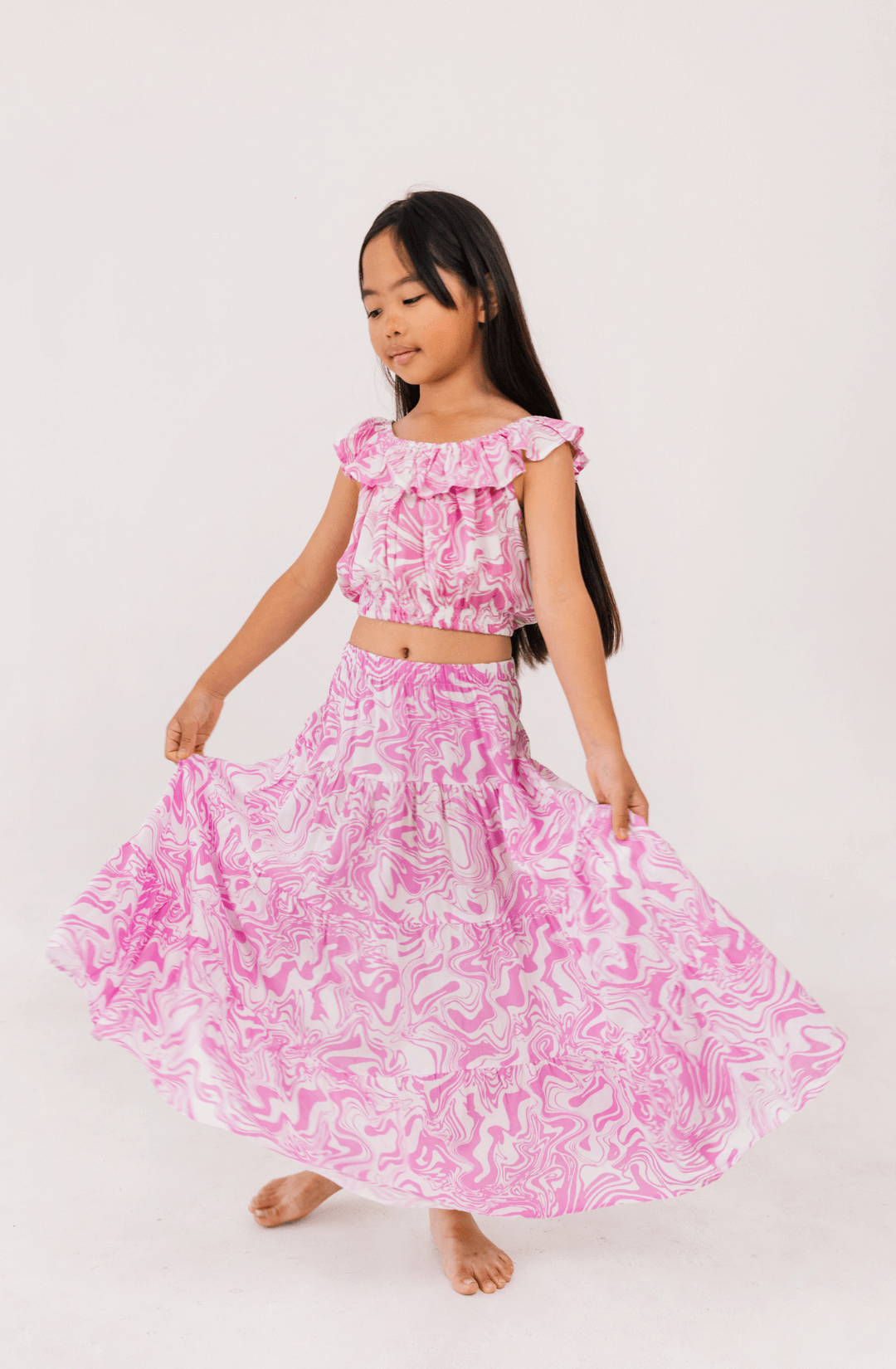 INDIGO KIDS Girl Skirts Festival Skirt in Pink Swirl Indigo Kids