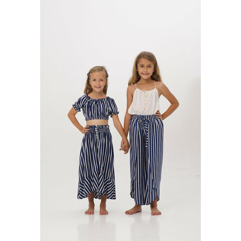 Kelsi Pants in Navy Stripes - Indigo Kids