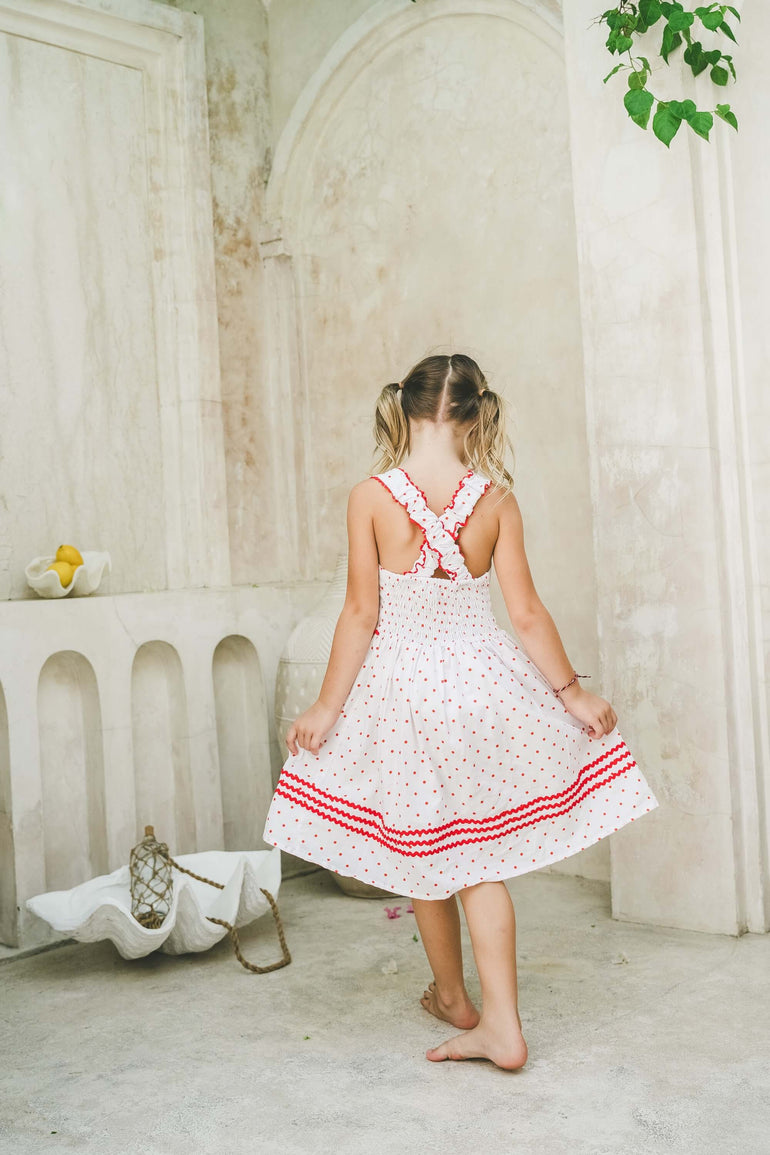 INDIGO KIDS | Girl Dresses | Frankston Dress in Red Polkadot Indigo Kids INDIGO KIDS | Girl Dresses | Frankston Dress in Red Polkadot Indigo Kids