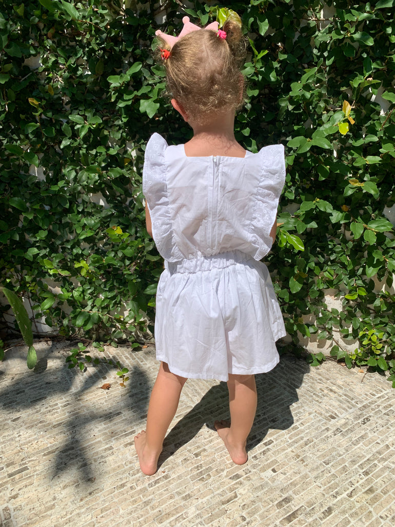 Anneke Jumpsuit in White - Indigo Kids
