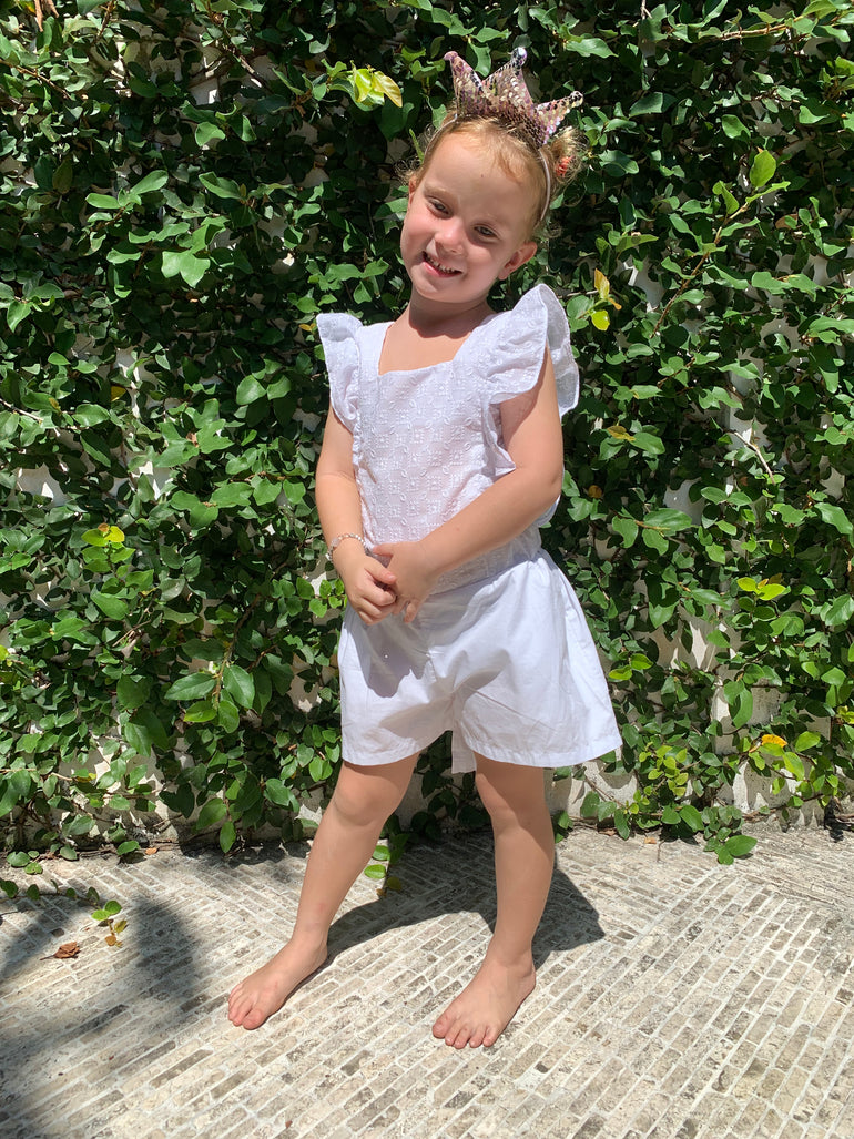 Anneke Jumpsuit in White - Indigo Kids