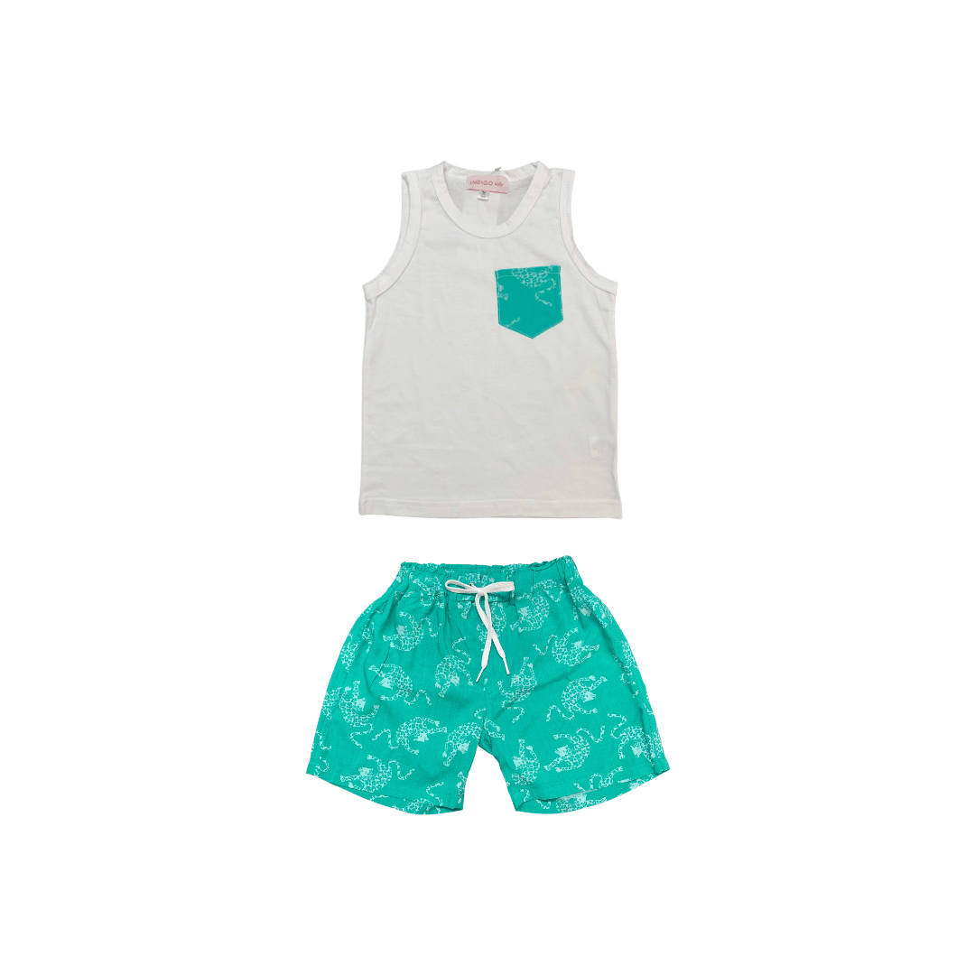 Harry Set in Green Cheetah - Indigo Kids