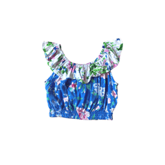 Kunyit Top in Blue & White Floral - Indigo Kids