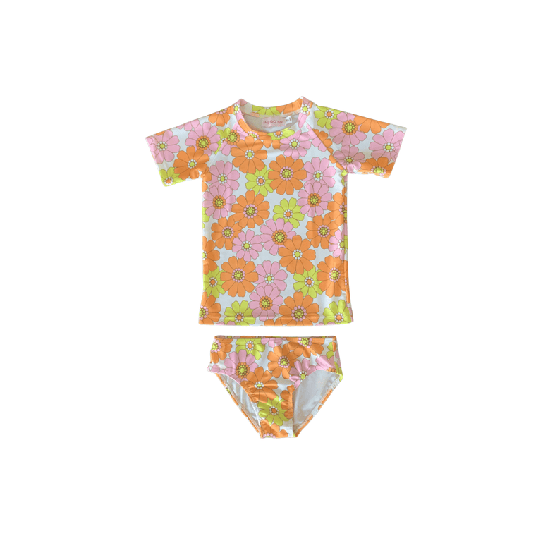 Malibu Rashie in Pink Flower Power - Indigo Kids