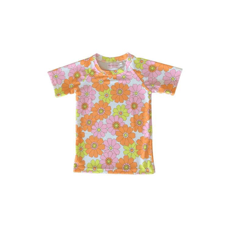 Malibu Rashie in Pink Flower Power - Indigo Kids