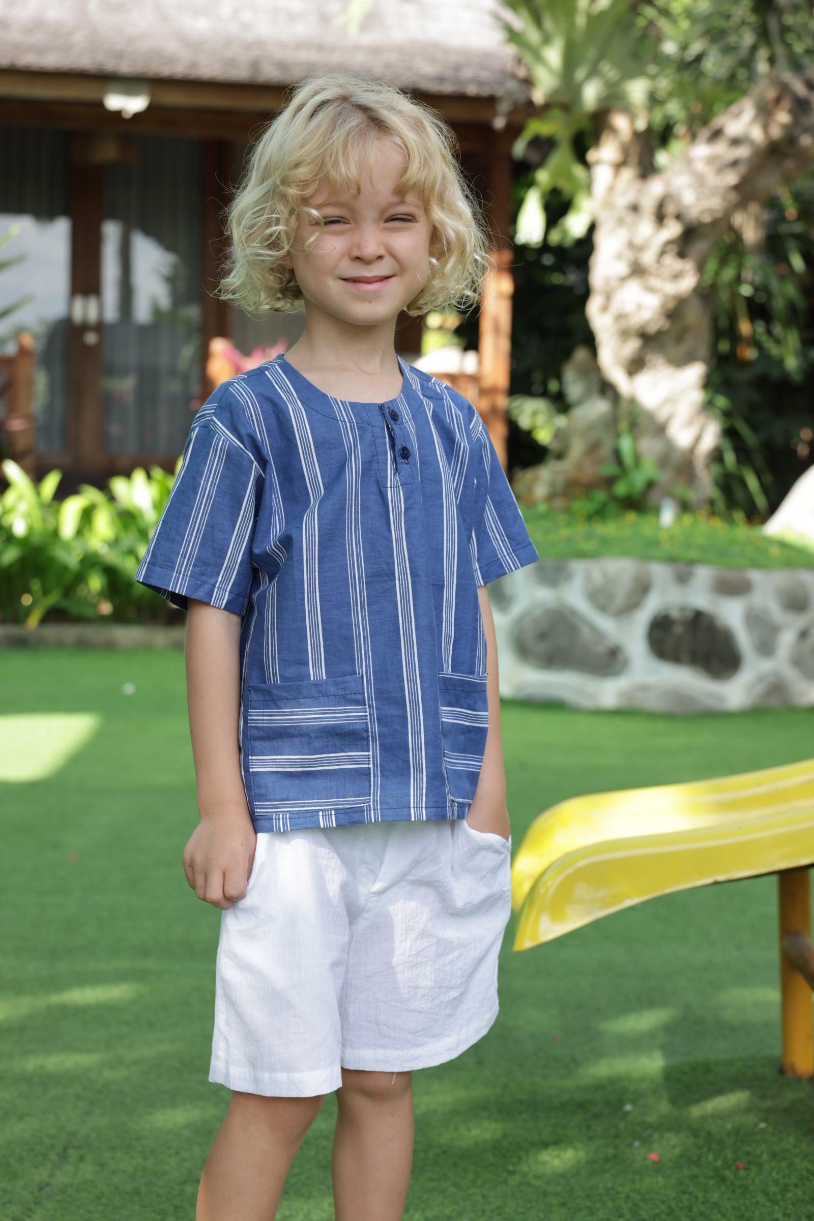 Mark Top in Navy Natasha - Indigo Kids