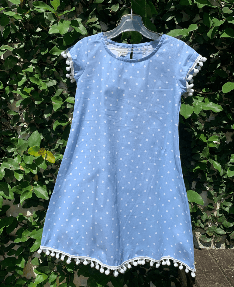 Milan Dress in Polkadot Cornflower Blue - Indigo Kids
