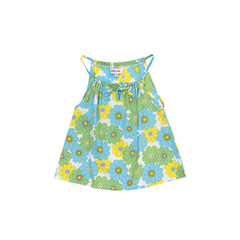 Rina Top in Blue Flower Power - Indigo Kids