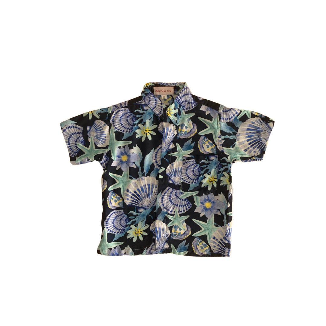 INDIGO KIDS | Boy Top | Simon Shirt In Navy Shell – Indigo Kids