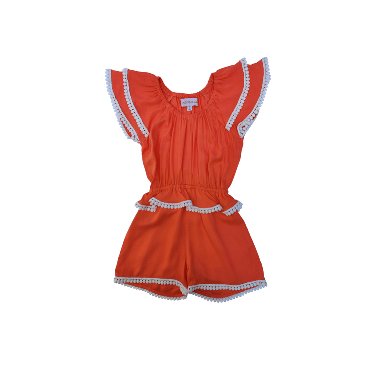 Yulita Romper in Coral - Indigo Kids