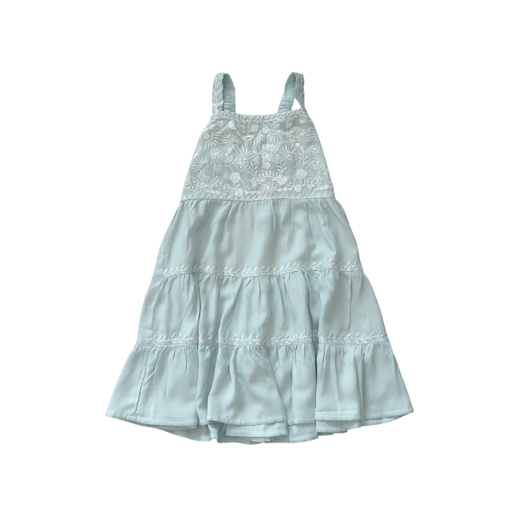 Robe Fille Indigo De M&S - Taille 7-8 Ans, Occasion Très Bon état, Collection Indigo