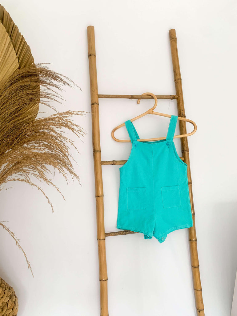 Agya Jumpsuits in Aqua Linen - Indigo Kids