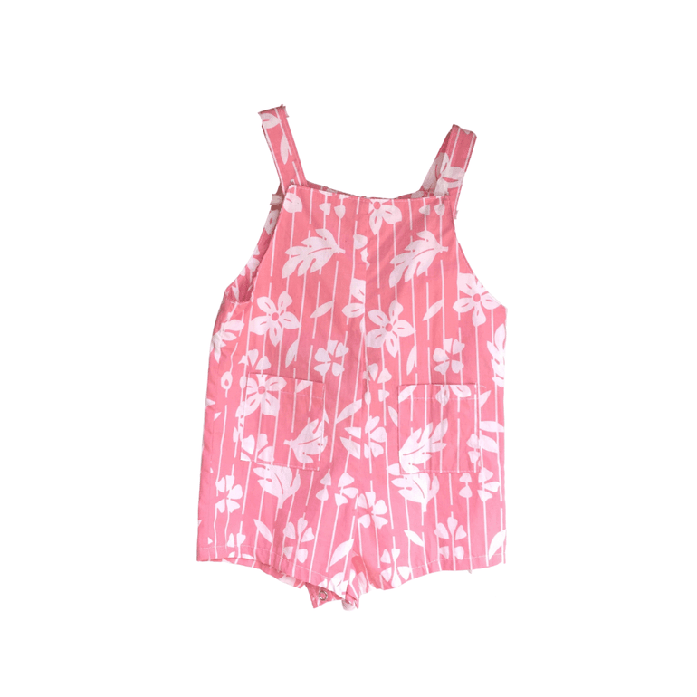 Agya Jumpsuits in Pink Floral Stripe - Indigo Kids