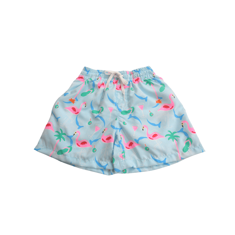 Arwen Boardshorts in Blue Flamingo - Indigo Kids