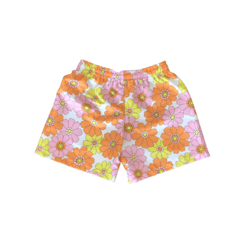 Benny Boardshorts in Pink Flower Power - Indigo Kids