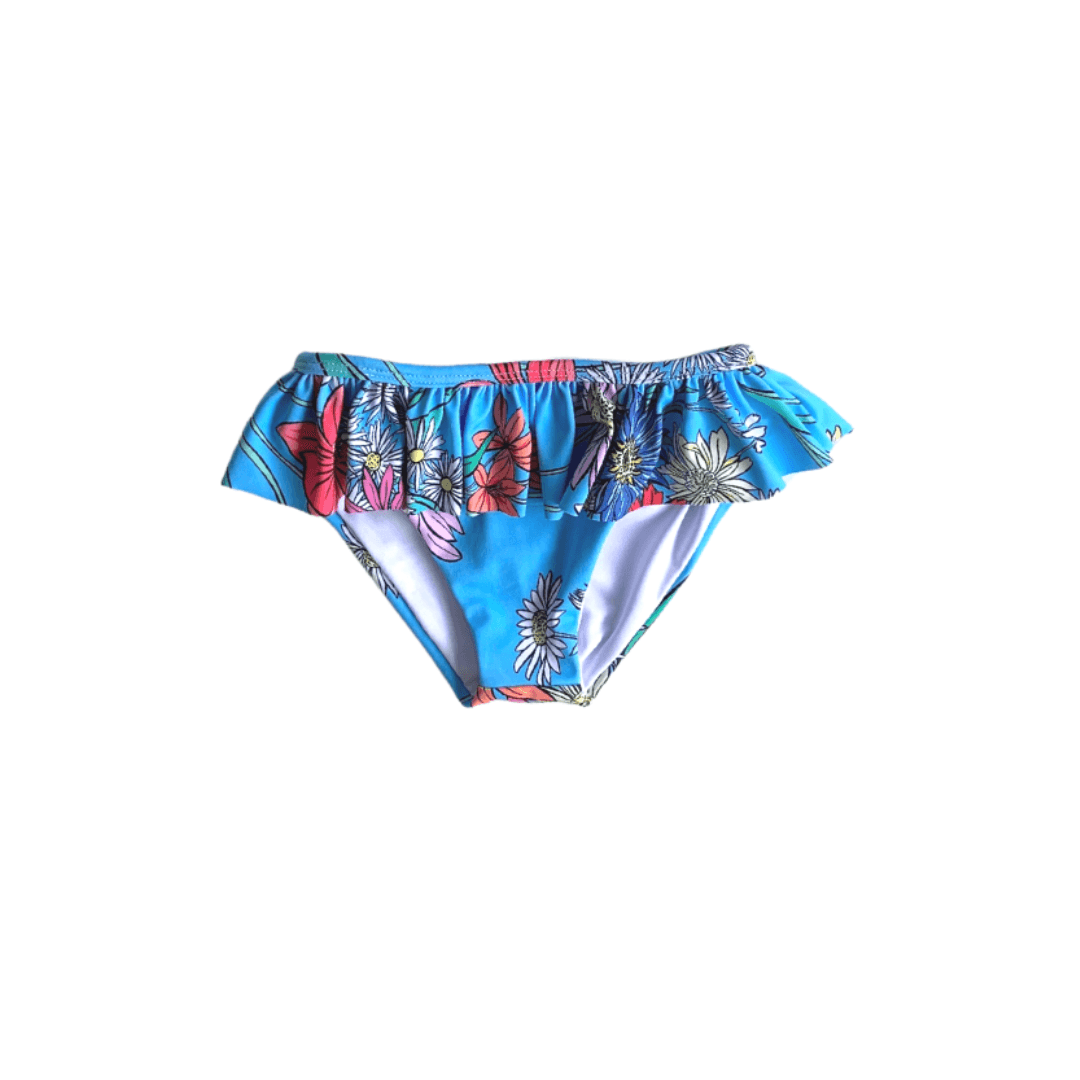 Bikini Ruffel Bottom in Blue Lili Floral - Indigo Kids