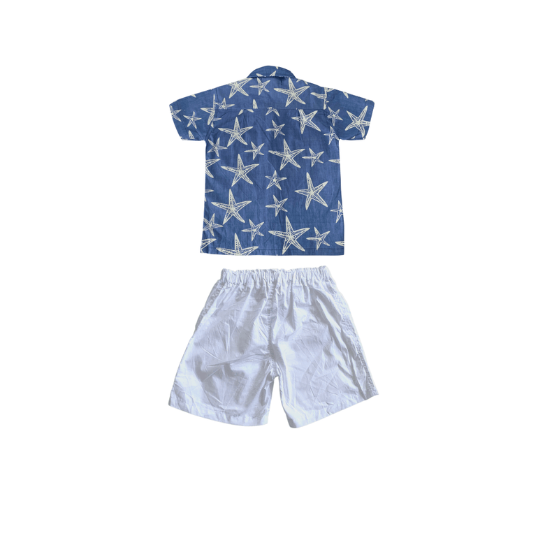 Brandon Set in White Starfish - Indigo Kids