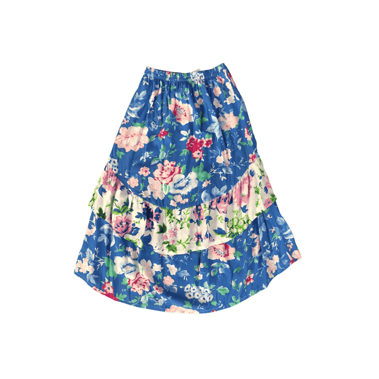 Cabe Skirt in Blue & White Floral - Indigo Kids