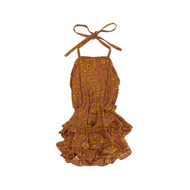 Capucine Dress in Brown Fleur - Indigo Kids