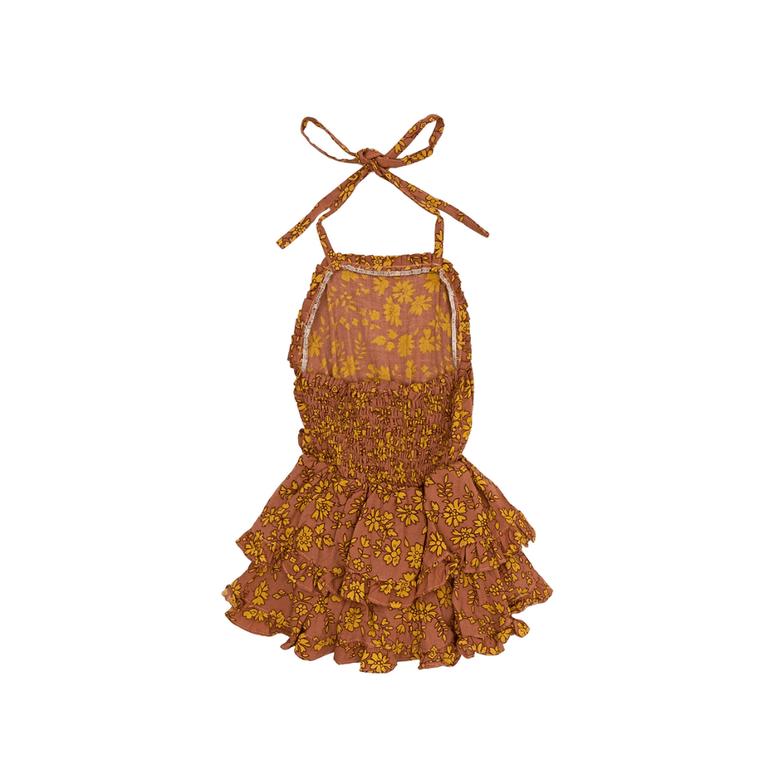 Capucine Dress in Brown Fleur - Indigo Kids