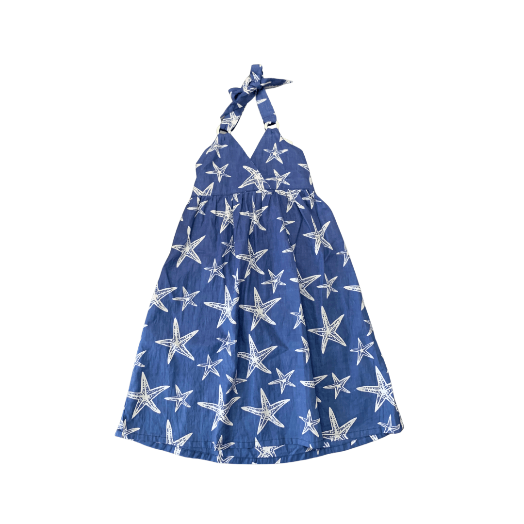 Dhea Dress in White Starfish - Indigo Kids