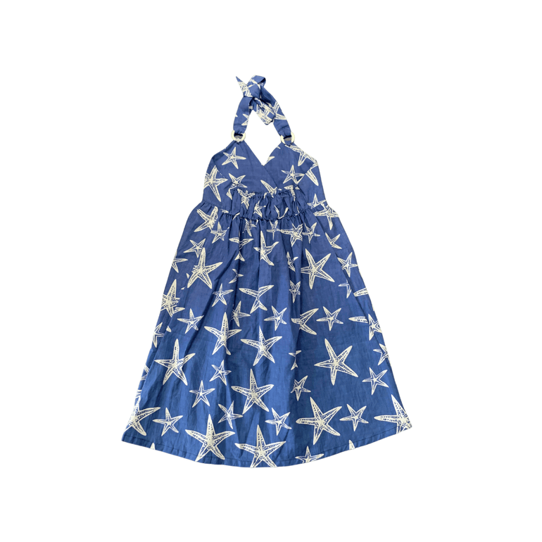 Dhea Dress in White Starfish - Indigo Kids