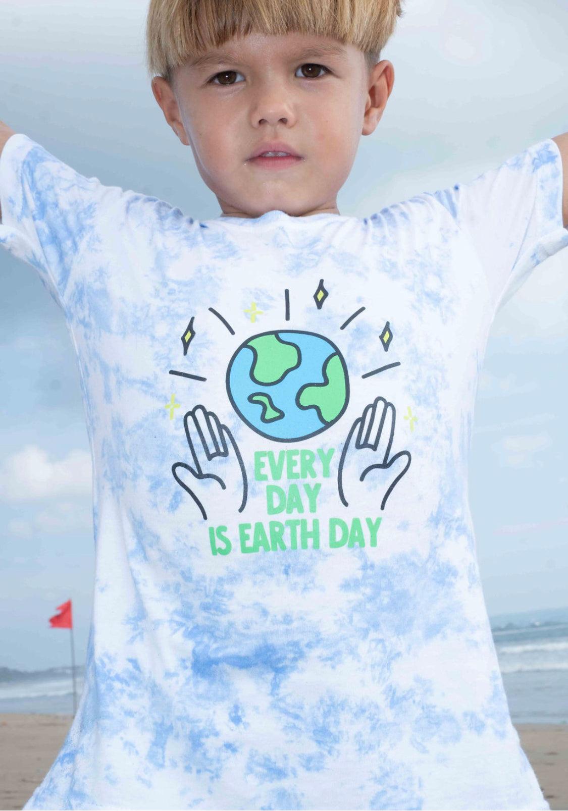 Earth Day T-Shirt in Light Blue - Indigo Kids