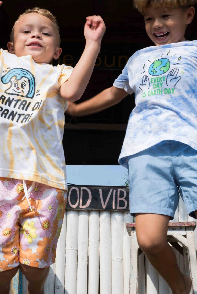 Earth Day T-Shirt in Light Blue - Indigo Kids