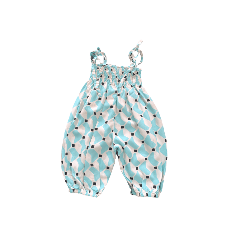 Elya Romper in Aqua Scoop - Indigo Kids