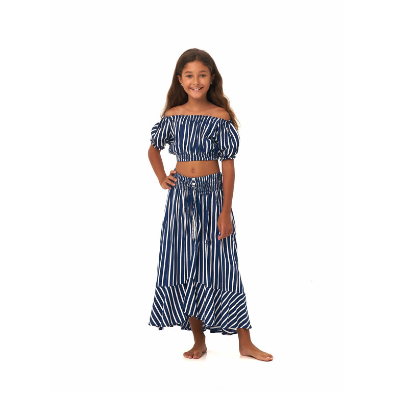 Felicia Skirt in Navy Stripes - Indigo Kids