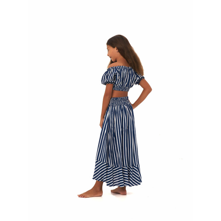 Felicia Skirt in Navy Stripes - Indigo Kids