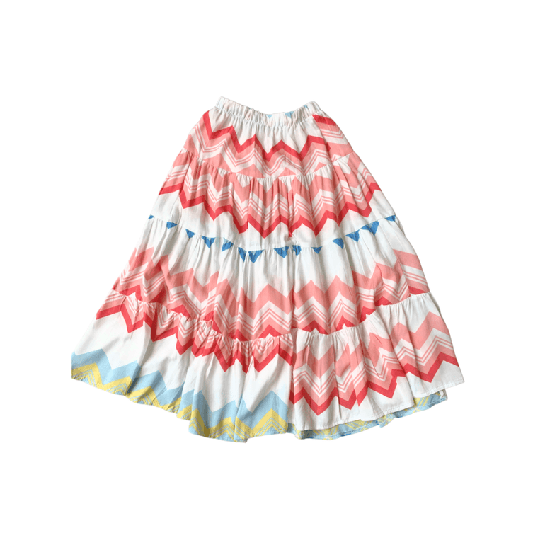 Festival Skirt in Colorful Chevron - Indigo Kids