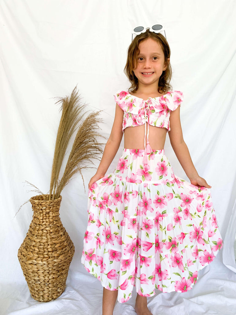 Festival Skirt in Pink Spain - Indigo Kids