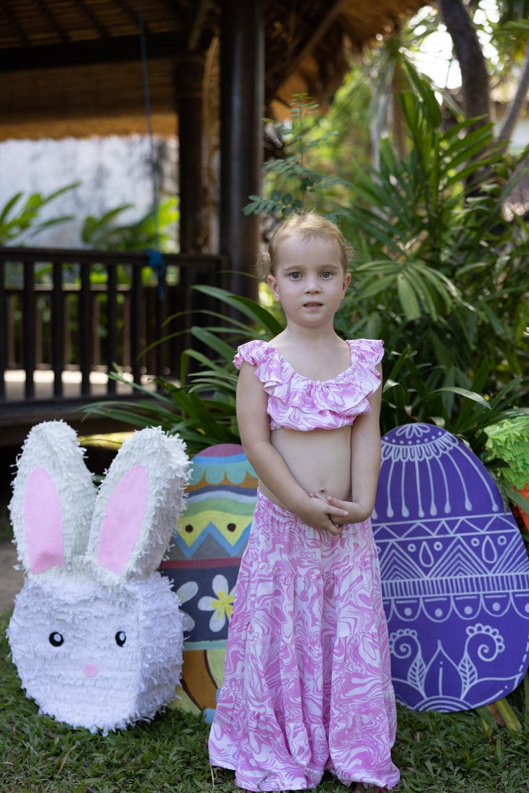 Festival Skirt in Pink Swirl - Indigo Kids