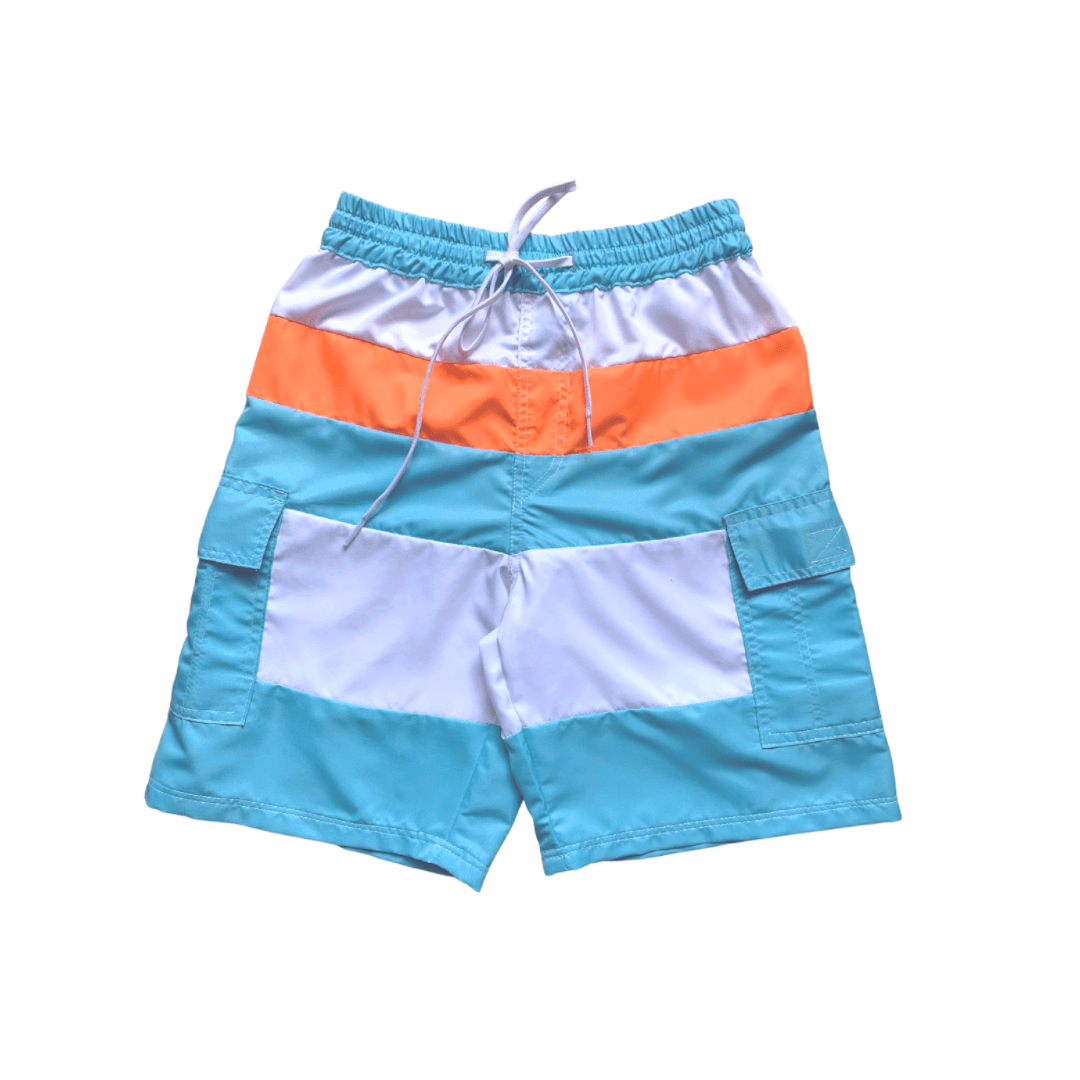 Greg Boardshorts in Orange White Blue - Indigo Kids