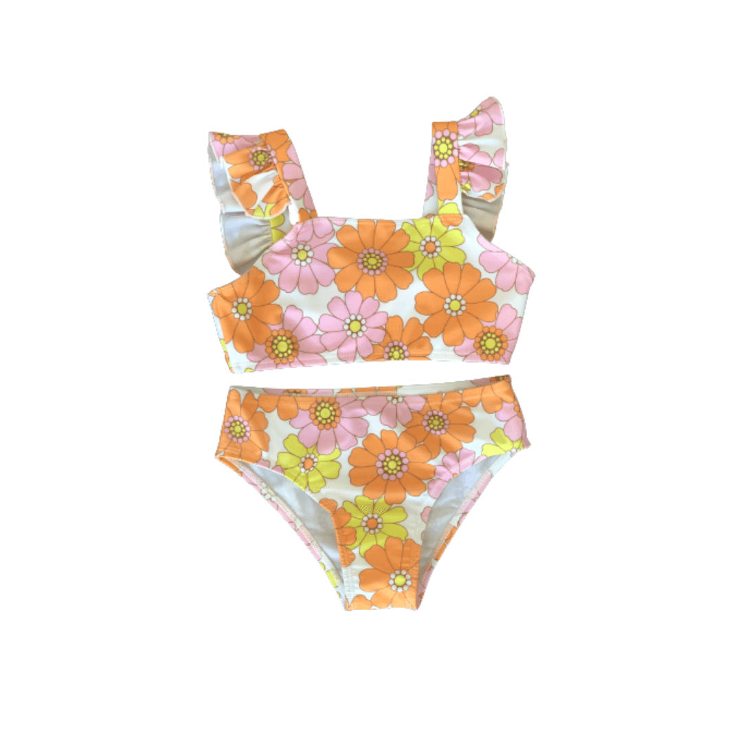 Half Moon Swimwear in Pink Flower Power - Indigo Kids