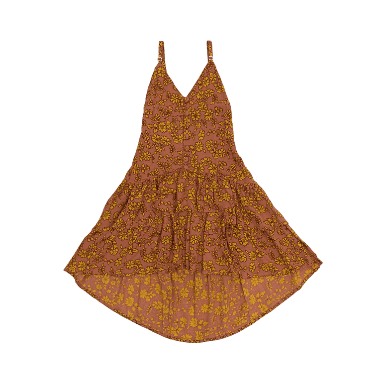 Heloise Midi Dress in Brown Fleur - Indigo Kids