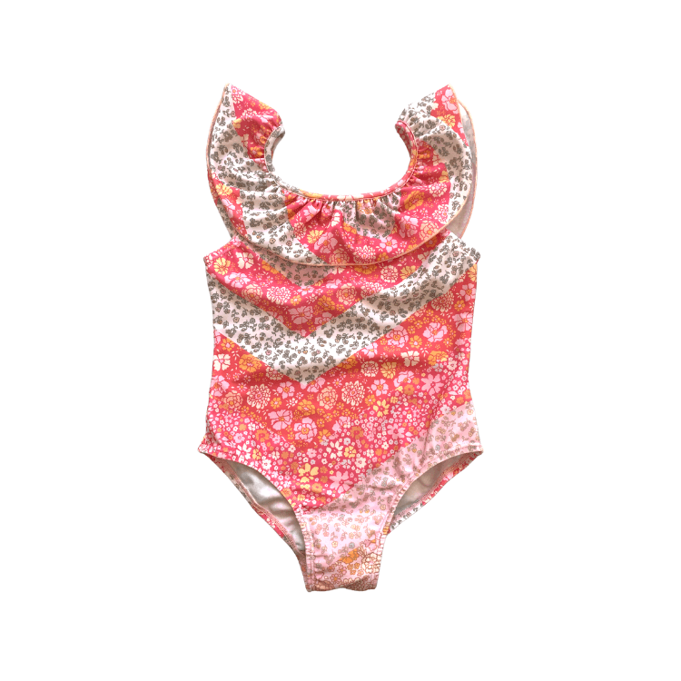 High Tide Swimwear in Zigzag Floral - Indigo Kids