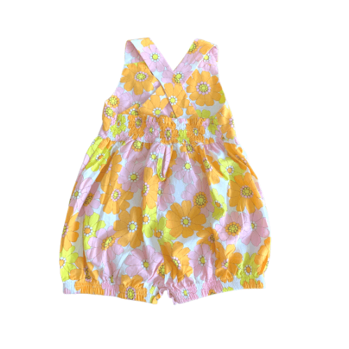 Jackie Romper in Pink Flower Power - Indigo Kids