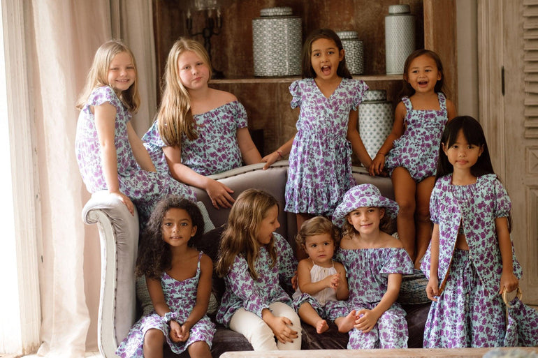 Jeanne Dress in Blue Fleur - Indigo Kids