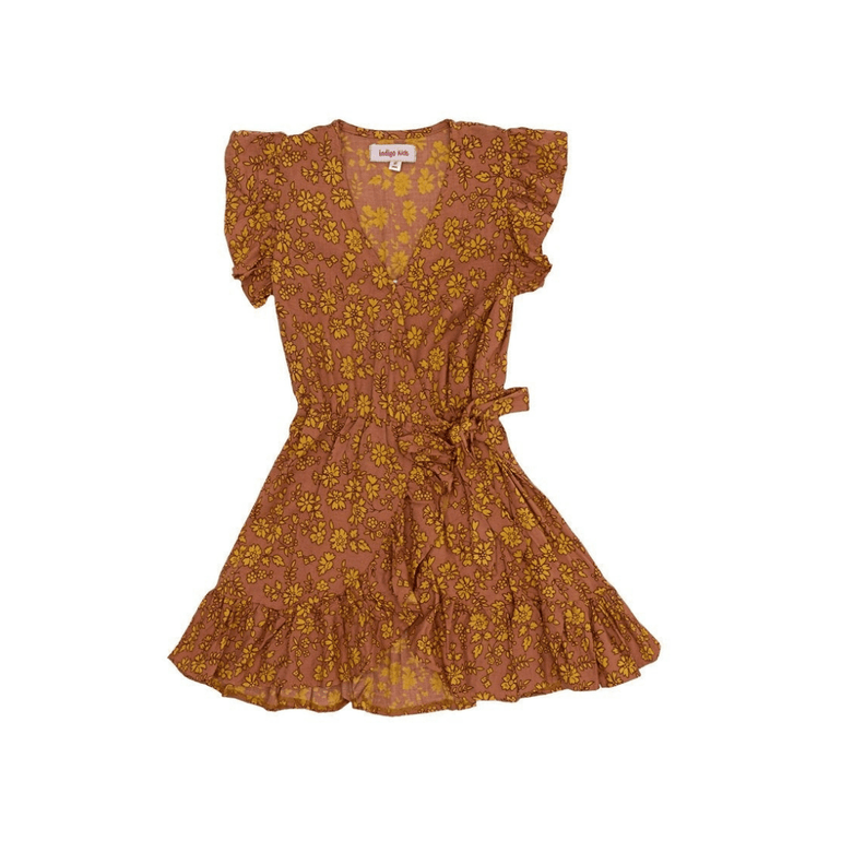 Jeanne Dress in Brown Fleur - Indigo Kids