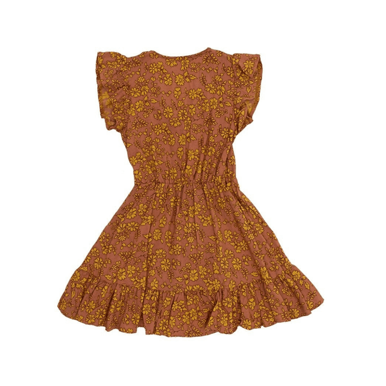 Jeanne Dress in Brown Fleur - Indigo Kids