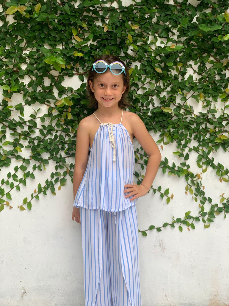 Kelsi Pants in Blue Stripes - Indigo Kids