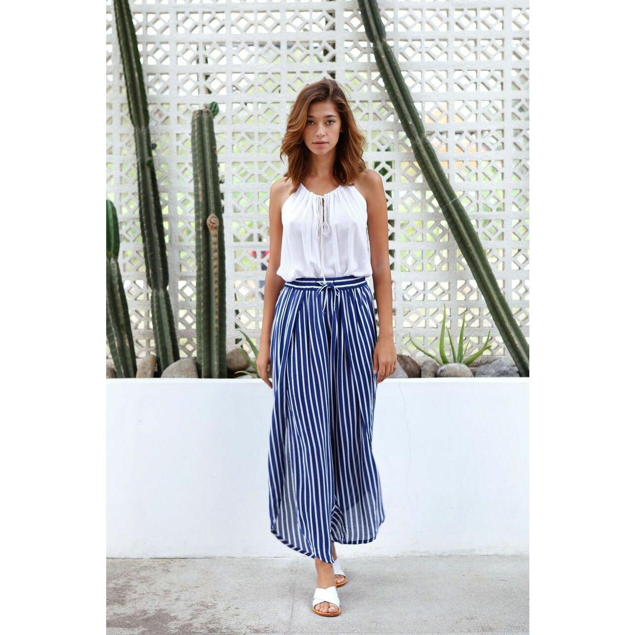 Kelsi Pants in Navy Stripes - Indigo Kids