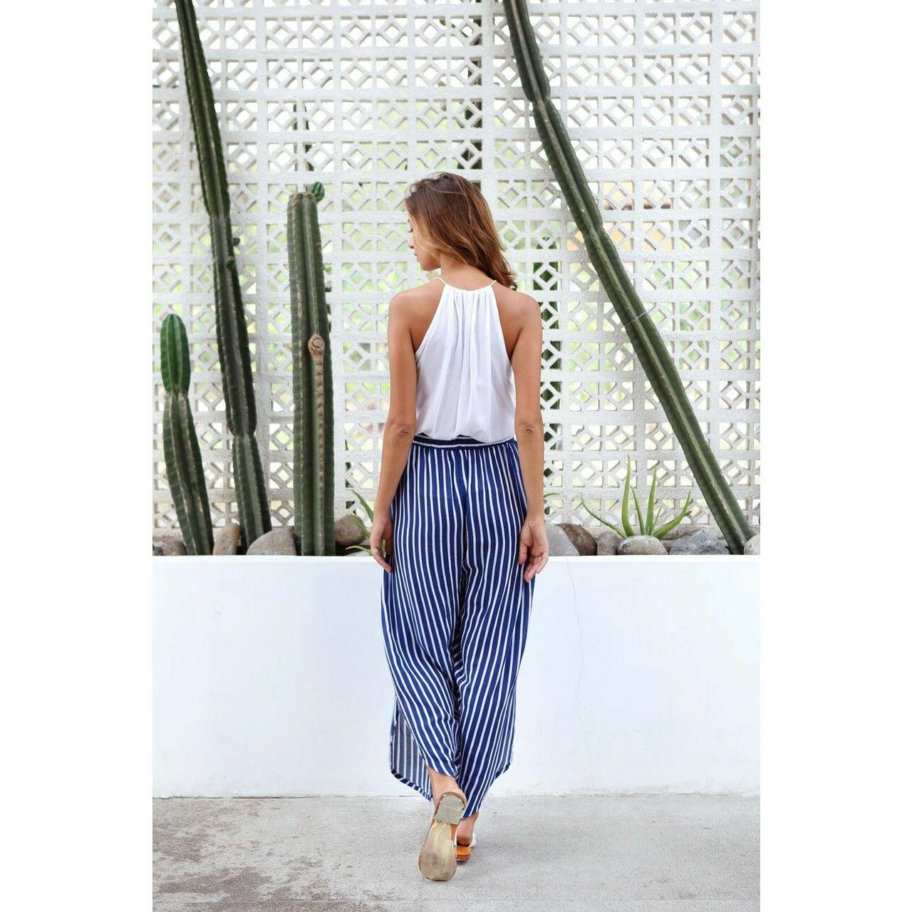 Kelsi Pants in Navy Stripes - Indigo Kids