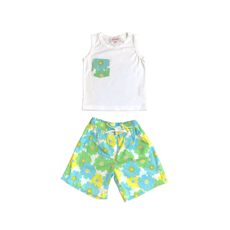Koa Sets in Blue Flower Power - Indigo Kids