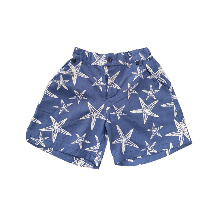 Kodir Shorts in White Starfish - Indigo Kids