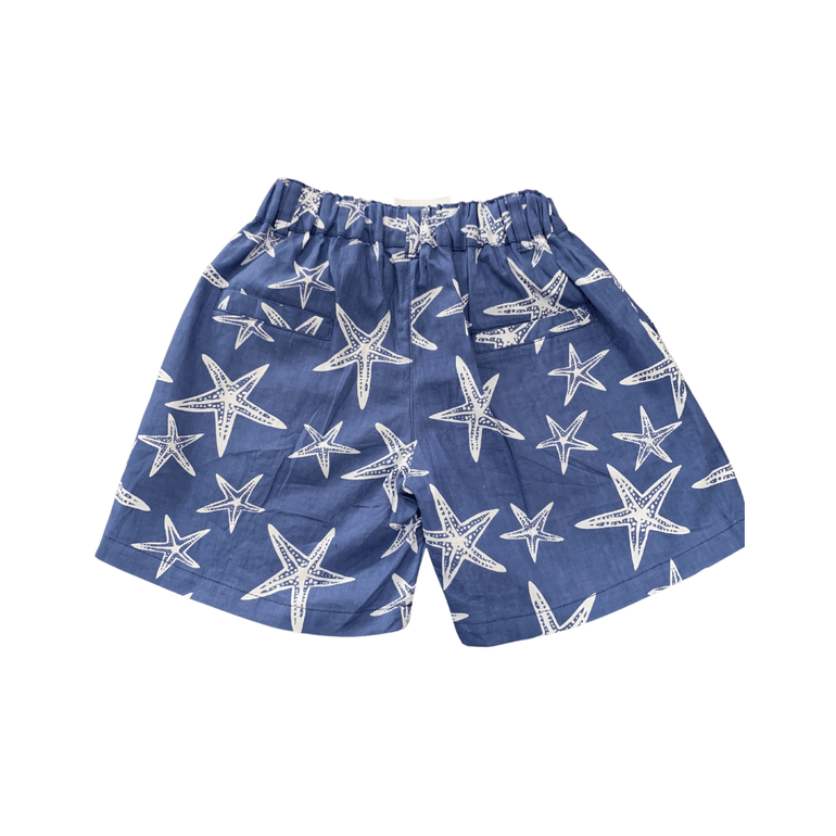 Kodir Shorts in White Starfish - Indigo Kids
