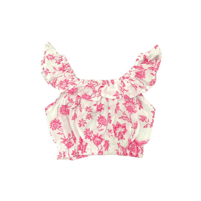 Kunyit Top in Pink Floral - Indigo Kids