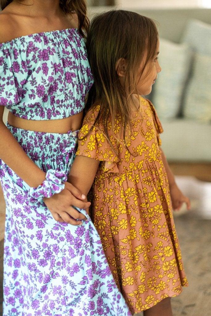 Lilou Top in Blue Fleur - Indigo Kids